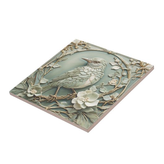 Jugendstil-Imitate-Relief Links Starling Bird Sage Fliese (Seite)