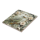 Jugendstil-Imitate-Relief Right Blackbird Minze Fliese (Seite)
