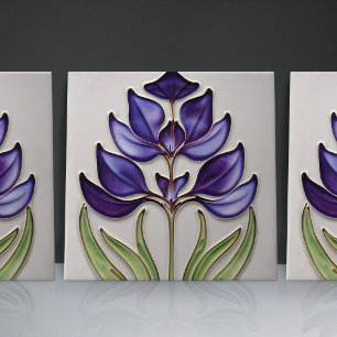 Jugendstil-inspirierte Lissabon Jacaranda-Blüte Fliese