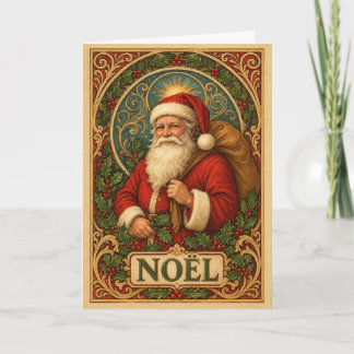 Jugendstil-inspirierter Weihnachtsmann Karte