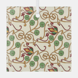 Jugendstil-inspiriertes florales Design Ornament Aus Glas