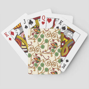 Jugendstil-inspiriertes florales Design Spielkarten