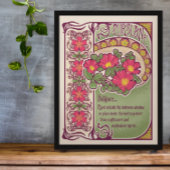 Jugendstil Inspiriertes Poster Design Rosa Wildblu
