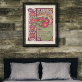 Jugendstil Inspiriertes Poster Design Rosa Wildblu