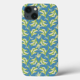 Jugendstil iPad Case, Lilies on Blue iPhone 13 Hülle