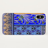 Jugendstil-Iris-Blume Case-Mate iPhone Hülle (Rückseite (Horizontal))