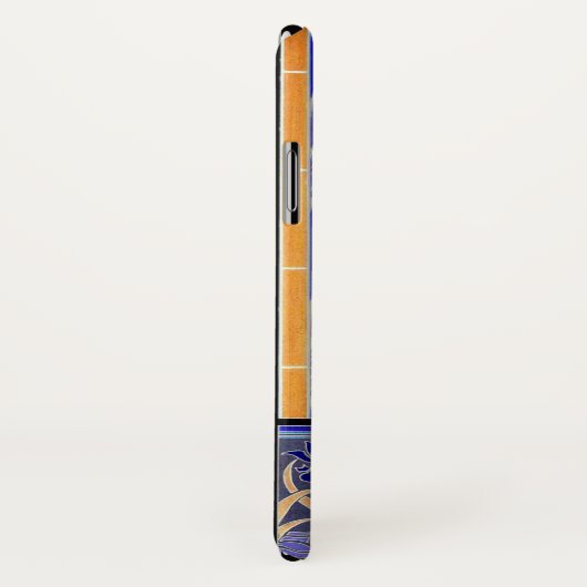 Jugendstil-Iris-Blume Case-Mate iPhone Hülle (Hinten/Rechts)