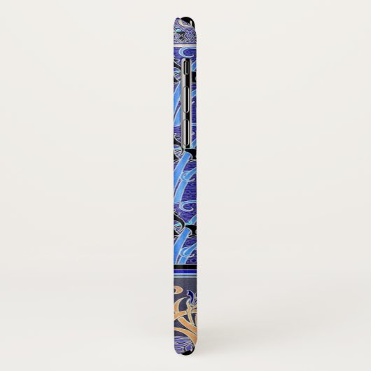 Jugendstil-Iris-Blume Case-Mate iPhone Hülle (Hinten/Links)