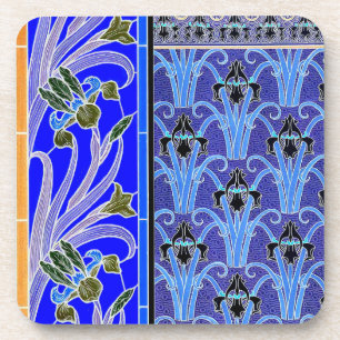 Jugendstil-Iris-Blume elegant Vintag Getränkeuntersetzer