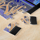 Jugendstil-Iris-Blume elegant Vintag Puzzle (Seite)