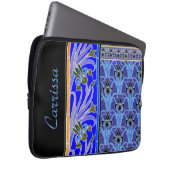 Jugendstil-Iris-Blume elegante verneuil blue blau Laptopschutzhülle (Vorne Rechts)