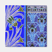 Jugendstil-Iris-Blume elegante verneuil blue blau Magnet (Vorne)