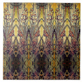 Jugendstil-Iris-Muster Gold Bronze rot elegant Fliese (Vorderseite)
