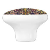 Jugendstil-Iris-Muster Gold Bronze rot elegant Keramikknauf (Seitenansicht)