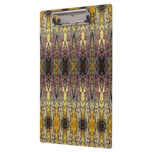 Jugendstil-Iris-Muster Gold Bronze rot elegant Klemmbrett (Links)