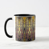 Jugendstil-Iris-Muster Gold Bronze rot elegant Tasse (Links)