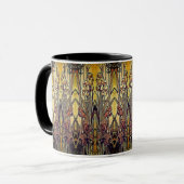 Jugendstil-Iris-Muster Gold Bronze rot elegant Tasse (Vorderseite Links)