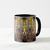 Jugendstil-Iris-Muster Gold Bronze rot elegant Tasse (VorderseiteRechts)