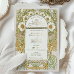 Jugendstil-Jahrgang Hochzeitsfeiern Akzente Folieneinladung<br><div class="desc">Mit dieser atemberaubenden Jugendstil-inspirierten Hochzeitseinladung lassen Sie sich von der Eleganz vergangener Zeiten verzaubern. Mit ihren aufwändigen Blumenmustern und anmutigen Linien, die an Alphonse Muchas klassische Designs erinnern, ist diese Einladung mit luxuriösen Goldfolienakzenten geschmückt, die das detaillierte Kunstwerk hervorheben. Die Vorderseite zeigt eine schöne Mischung aus Grün, Gold und Elfenbeintönen...</div>