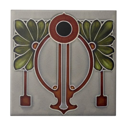 Jugendstil Jugendstil/Art-Déco Repro Grau+ Fliese (Vorderseite)