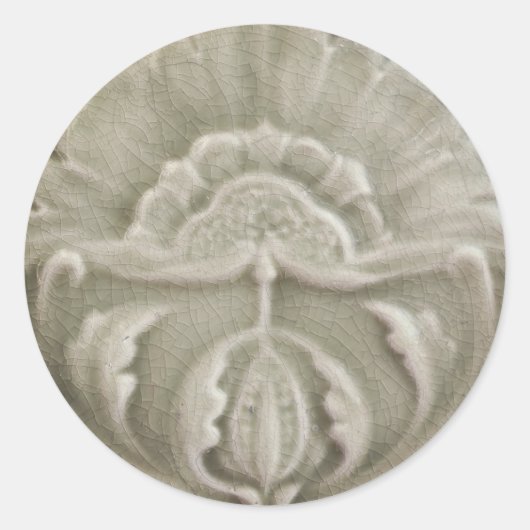Jugendstil jugendstil Blume Fliesen Design braun Runder Aufkleber (Vorderseite)