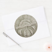 Jugendstil jugendstil Blume Fliesen Design braun Runder Aufkleber (Umschlag)