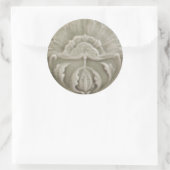 Jugendstil jugendstil Blume Fliesen Design braun Runder Aufkleber (Tasche)