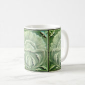 Jugendstil-Jugendstil-Blume Fliesen Design Grün Kaffeetasse (VorderseiteRechts)
