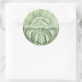 Jugendstil-Jugendstil-Blume Fliesen Design Grün Runder Aufkleber (Tasche)