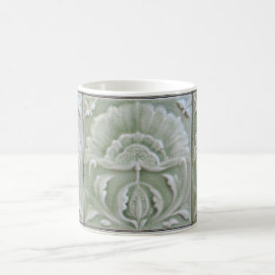 Jugendstil-Jugendstil-Blume Graugrün Kaffeetasse