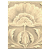 Jugendstil-Jugendstil-Blume-Ziegelgold Klemmbrett (Rückseite)