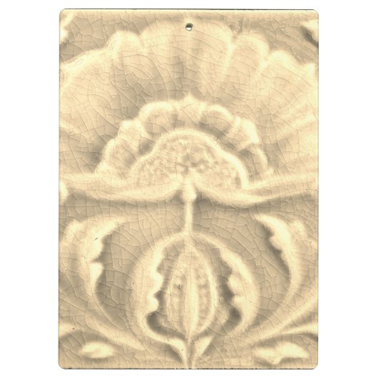 Jugendstil-Jugendstil-Blume-Ziegelgold Klemmbrett (Rückseite)