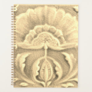 Jugendstil-Jugendstil-Blume-Ziegelgold Planer
