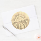 Jugendstil-Jugendstil-Blume-Ziegelgold Runder Aufkleber (Umschlag)