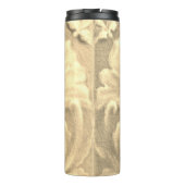 Jugendstil-Jugendstil-Blume-Ziegelgold Thermosbecher (Rückseite)