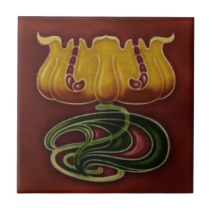 Jugendstil Jugendstil c1900 Deutscher Floral Repro Fliese