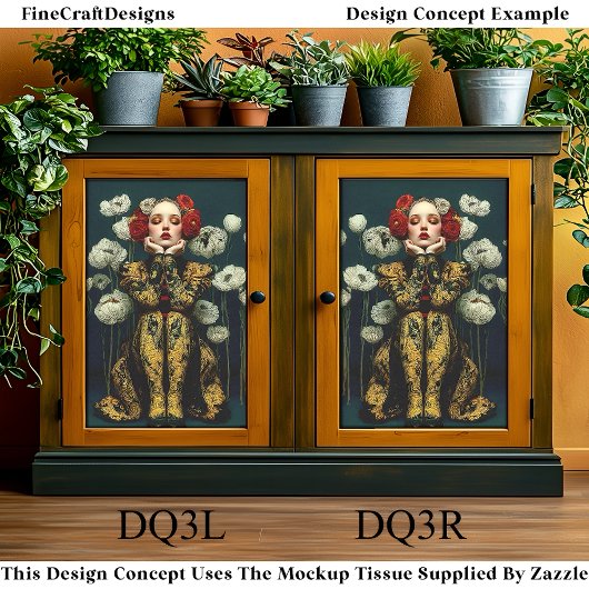 Jugendstil Jugendstil Frauenportrait DQ3L Decoupag Seidenpapier