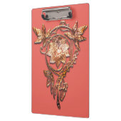 Jugendstil-Juwel Blumenbrass und pfirsichfarben Klemmbrett (Links)