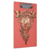 Jugendstil-Juwel Blumenbrass und pfirsichfarben Klemmbrett (Rechts)