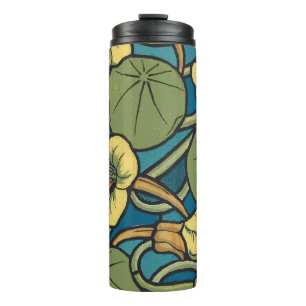 Jugendstil Kapuzinerkresse Blau Gold floral Verneu Thermosbecher