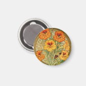 Jugendstil-Kapuzinerkresse-Blumenmuster Magnet (Vorderseite/Rückseite)