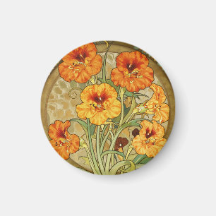 Jugendstil-Kapuzinerkresse-Blumenmuster Magnet