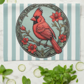 Jugendstil-Kardinal Geschirrtuch (Gefaltet)