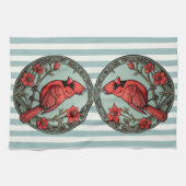 Jugendstil-Kardinal Geschirrtuch (Horizontal)