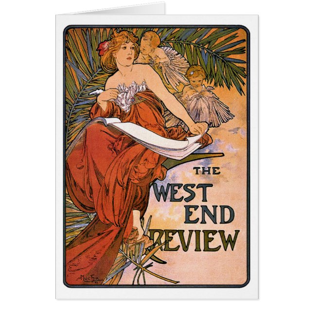Jugendstil-Karte: - Mucha - Überprüfung im Westend (Vorne)