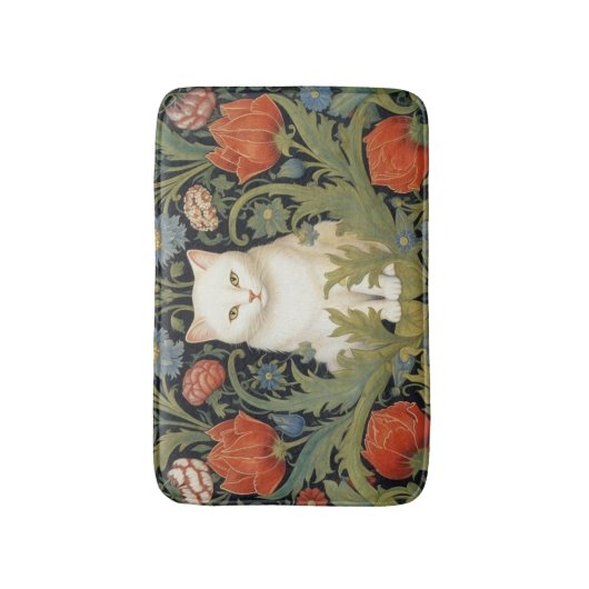 Jugendstil-Katze im Garten Badematte (Vorderseite Vertikal)