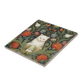 Jugendstil-Katze im Garten Fliese (Seite)
