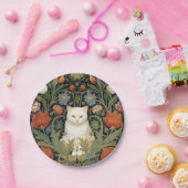 Jugendstil-Katze im Garten Pappteller (Party)