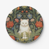 Jugendstil-Katze im Garten Pappteller (Vorderseite)