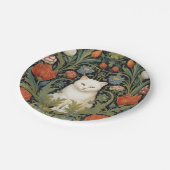 Jugendstil-Katze im Garten Pappteller (Schrägansicht)